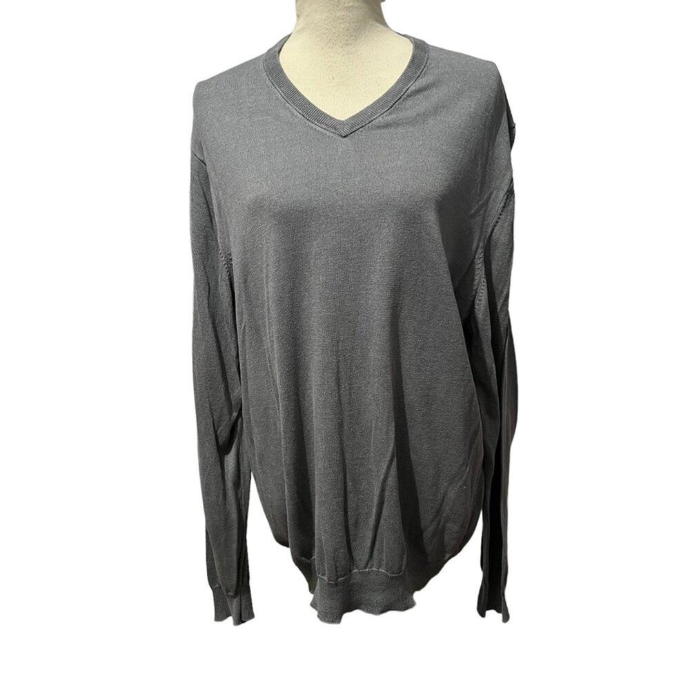 Jos A Bank Sweater 100% Silk Signature Collection Gray Size XXLarge